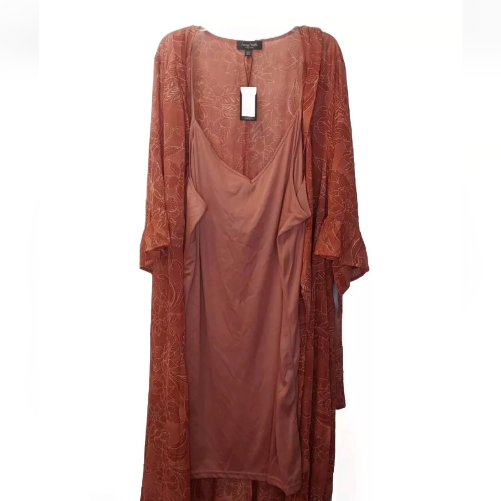 Arna York Viola Wrap Maxi Dress Woman 6X 30W 32W Batik Blooms Sheer Floral New - Picture 7 of 14